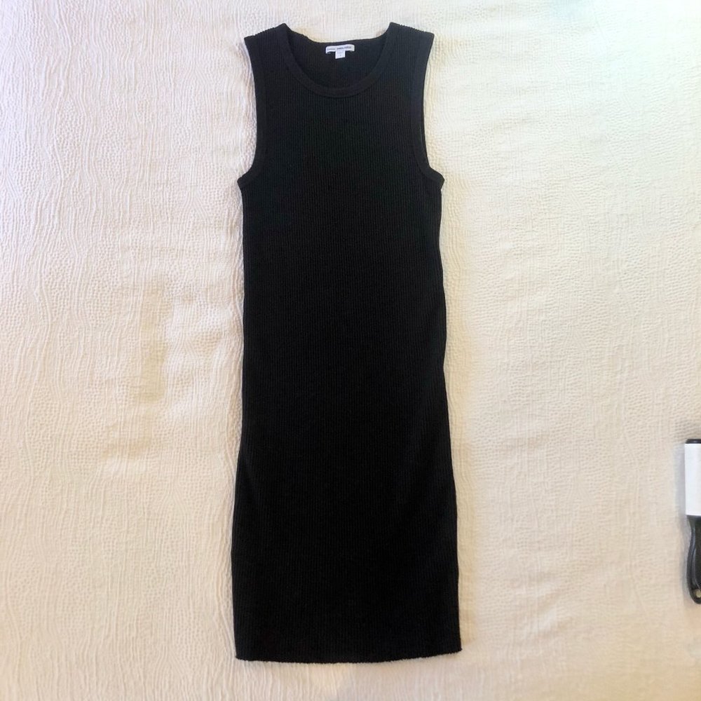 Standard James Perse Black Ribbed Tank Dress